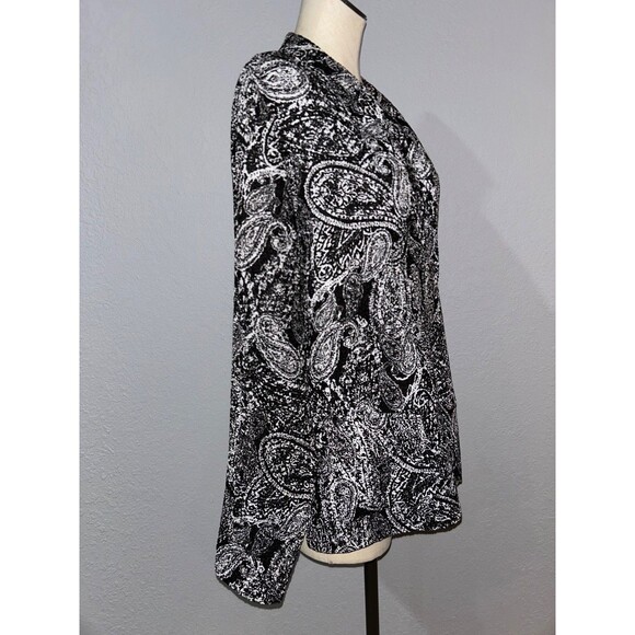 Chico’s Travelers Women’s Size 3/XL Paisley Crinkle Evening Blazer Jacket - Picture 7 of 9